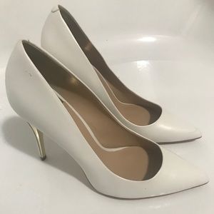 White Marciano leather heel pumps